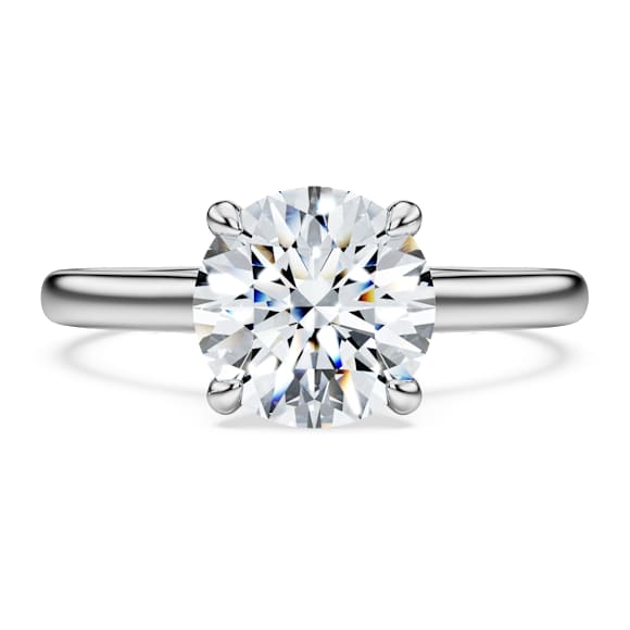 Eternity solitaire ring, Lab-grown diamonds 2 ct tw, Round shape, 18K white gold - Swarovski, 5702184