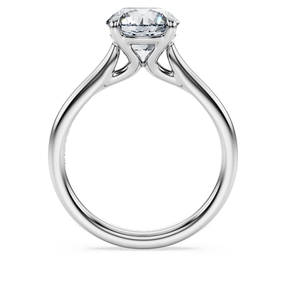Eternity solitaire ring, Lab-grown diamonds 2 ct tw, Round shape, 18K white gold - Swarovski, 5702185