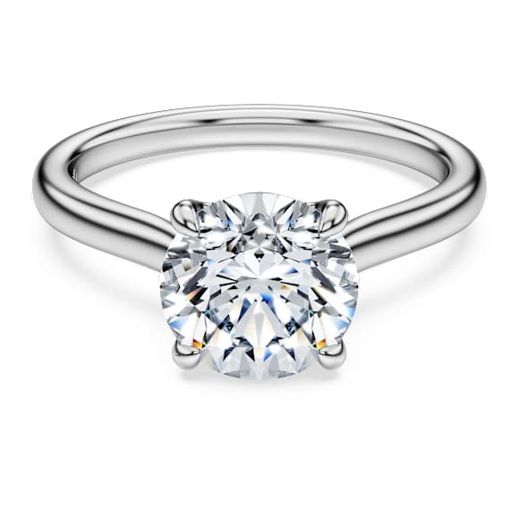Eternity solitaire ring, Lab-grown diamonds 2 ct tw, Round shape, 18K white gold - Swarovski, 5702187