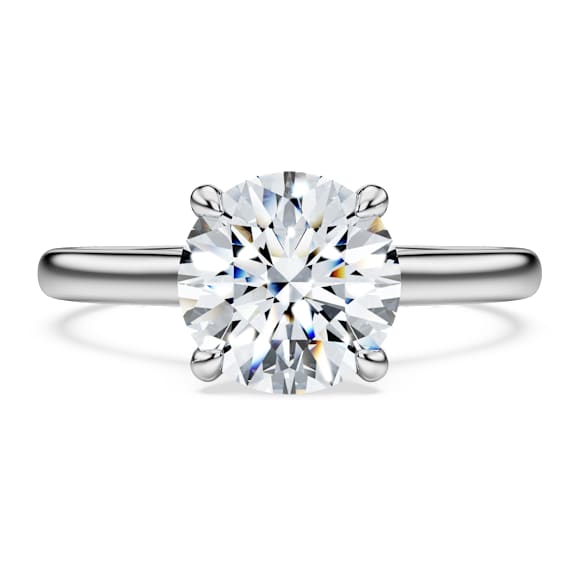 Eternity solitaire ring, Lab-grown diamonds 2 ct tw, Round shape, 18K white gold - Swarovski, 5702187
