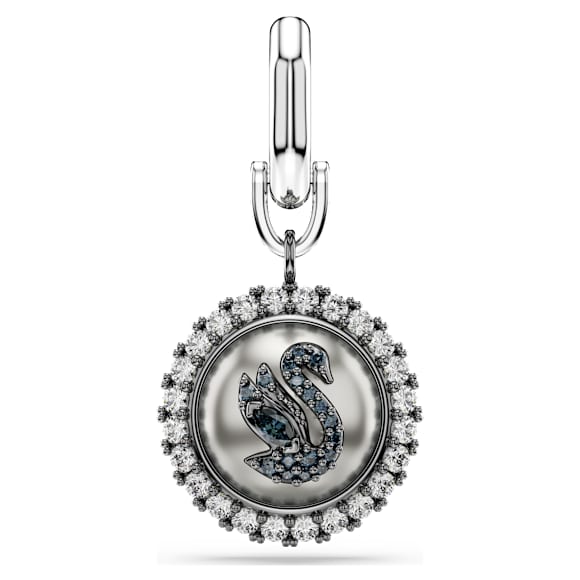 Charm Symbolica, Cigno, Nero, Placcato rodio - Swarovski, 5702700