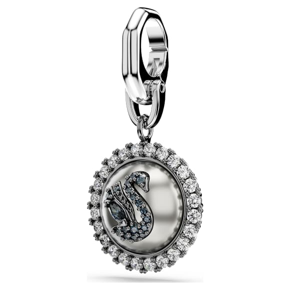 Charm Symbolica, Cigno, Nero, Placcato rodio - Swarovski, 5702700