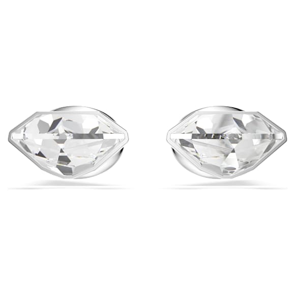 Lucent stud earrings, Pavé, Spike, White, Rhodium plated - Swarovski, 5702789