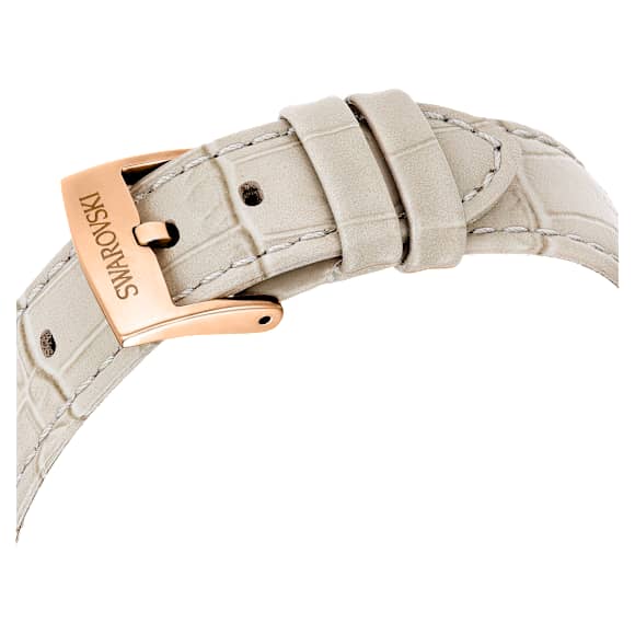 Matrix Tennis Chrono watch, Swiss Made, Leather strap, Beige, Rose gold-tone finish - Swarovski, 5702849
