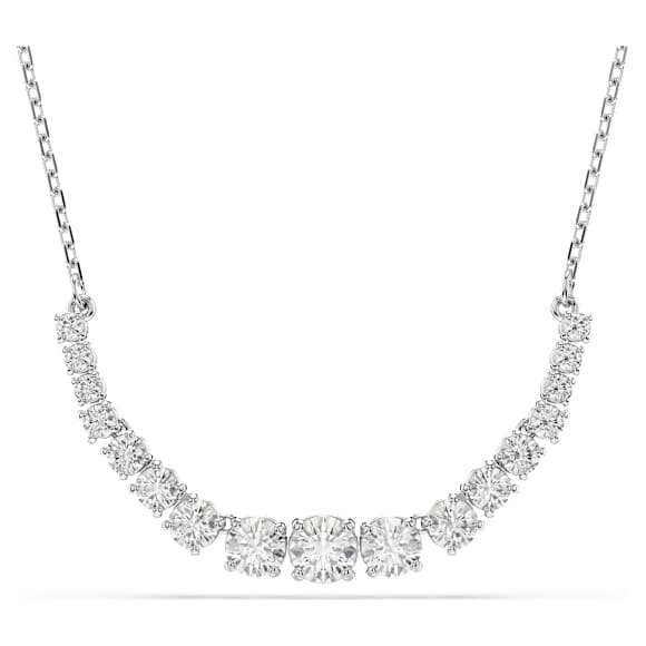 Matrix Halskette, Rundschliffe im Farbverlauf, Weiß, Rhodiniert - Swarovski, 5705396