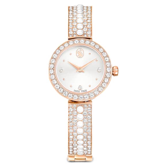 Ρολόι άκαμπτο βραχιόλι Matrix pearl, Swiss Made, Κρυστάλλινο μπρασελέ, Φινίρισμα σε χρυσό σαμπανί τόνο - Swarovski, 5705406