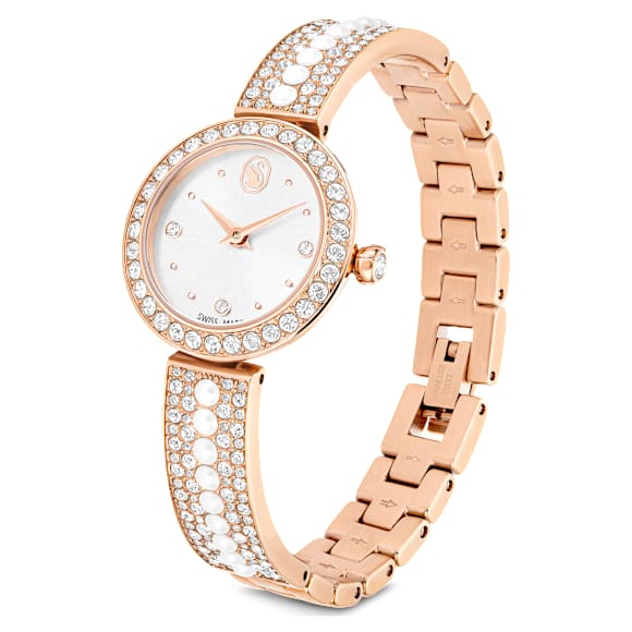 Ρολόι άκαμπτο βραχιόλι Matrix pearl, Swiss Made, Κρυστάλλινο μπρασελέ, Φινίρισμα σε χρυσό σαμπανί τόνο - Swarovski, 5705406