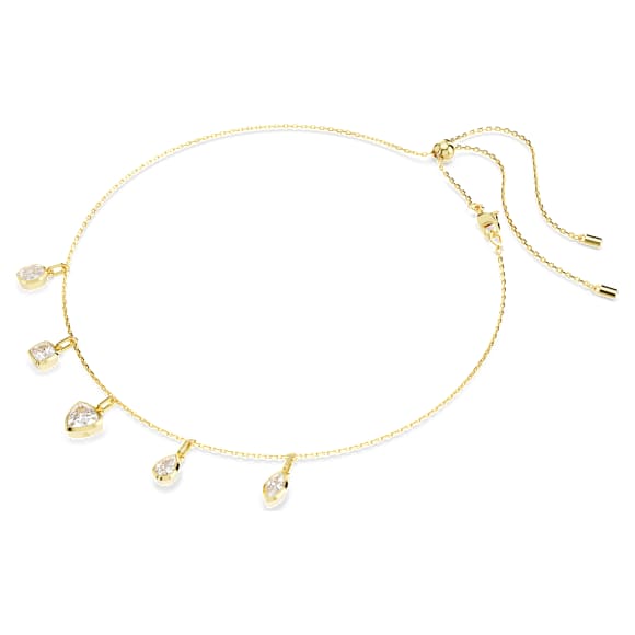Imber Halskette, Verschiedene Schliffe, Weiß, Goldlegierungsschicht - Swarovski, 5705463