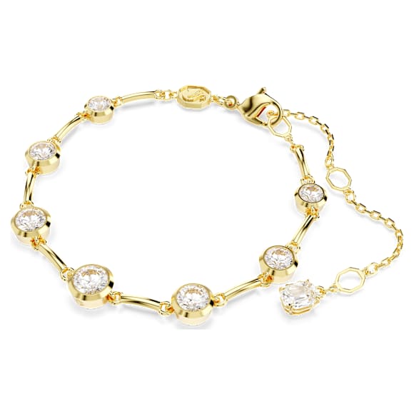 Imber Tennis bracelet, Mixed round cuts, White, Gold-tone plated - Swarovski, 5705465