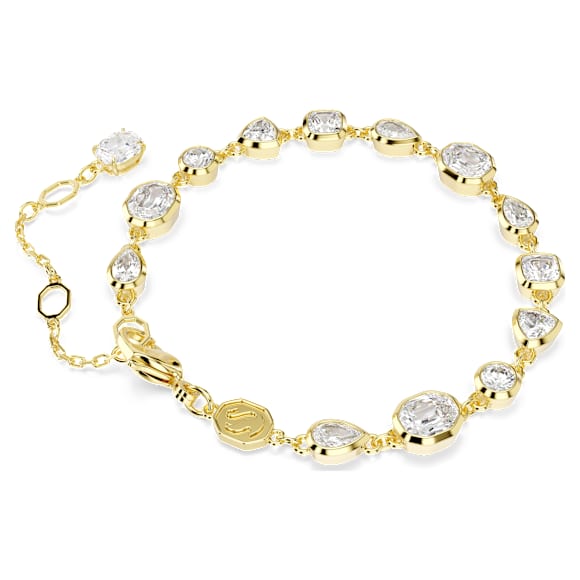 Imber bracelet, Mixed cuts, White, 18K gold finish - Swarovski, 5705471