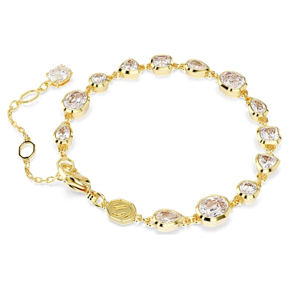 Imber Tennis Armband, Verschiedene Schliffe, Weiß, Goldlegierungsschicht - Swarovski, 5705471