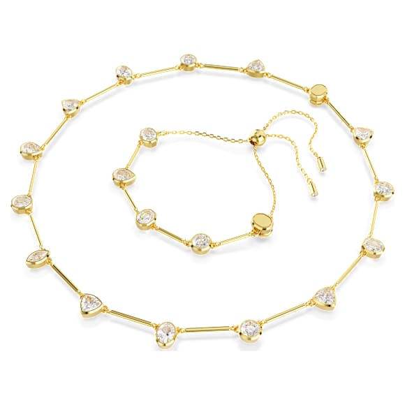 Collier Tennis Imber, Fermoir magnétique, Tailles diverses, Blanc, Placage de ton or - Swarovski, 5705481