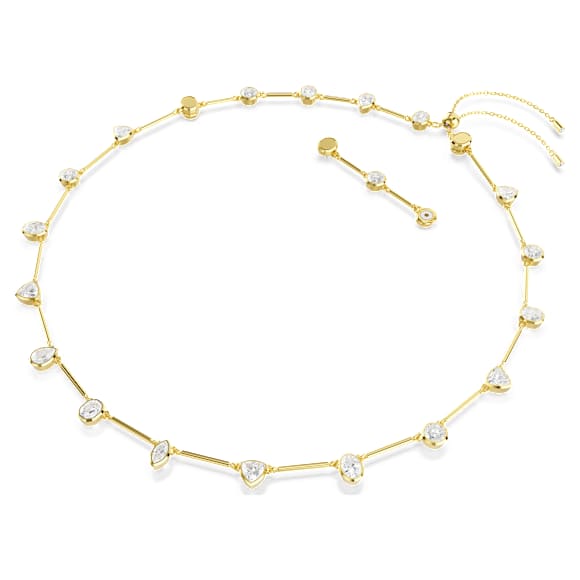 Imber 項鏈, 磁扣，混合式切割, 白色, 18K 金飾面 - Swarovski, 5705481