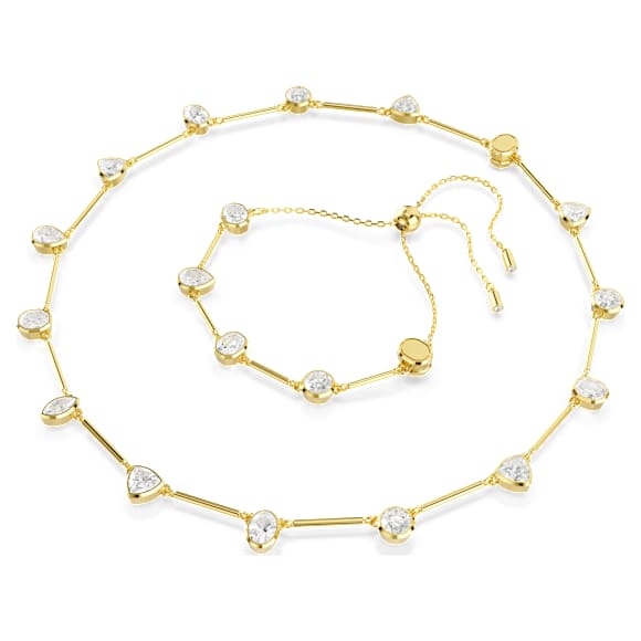 Imber 네크리스, 마그네틱 클로저, 믹스 컷, 화이트, 18K 골드 피니시 - Swarovski, 5705481