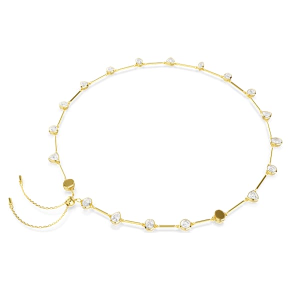 Imber ネックレス, マグネットクロージャー、ミックスカット, ホワイト, 18Kゴールドコーティング - Swarovski, 5705481