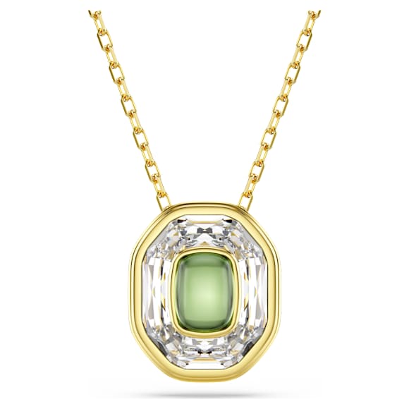 Chroma pendant, Octagon cut, Green, Gold-tone plated - Swarovski, 5705580