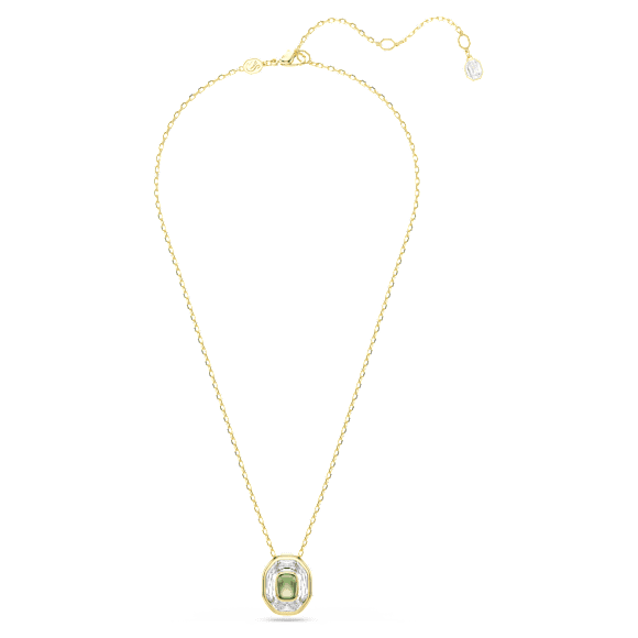Chroma pendant, Octagon cut, Green, 18K gold finish - Swarovski, 5705580