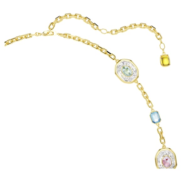 Chroma Dizi Kolye, Sekizgen kesim, Çok renkli, 18k altın rengi yüzey - Swarovski, 5705581