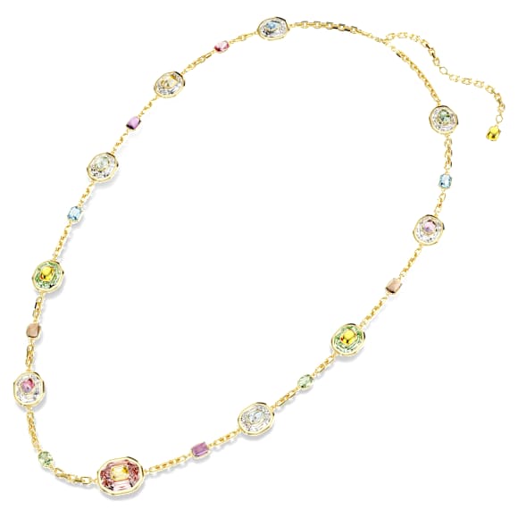 Chroma strandage, Octagon cut, Multicolored, Gold-tone plated - Swarovski, 5705581