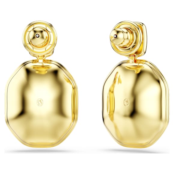 Chroma drop earrings, Asymmetrical design, Octagon cut, Multicolored, Gold-tone plated - Swarovski, 5705582