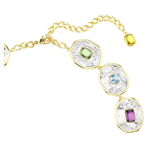 Chroma Tennis 项链, 八角形切割, 流光溢彩, 金色饰面 - Swarovski, 5705587