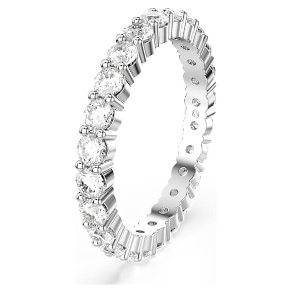 Matrix Vittore Ring, Rundschliff, Weiß, Silberfarbenes Finish - Swarovski, 5705604