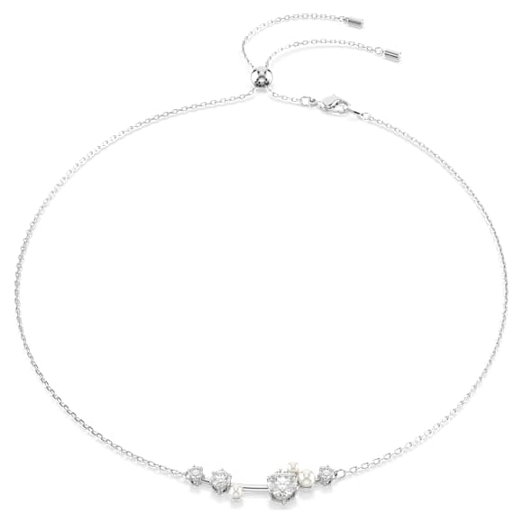 Constella Halskette, Kristallperle, Rundschliffe, Weiß, Rhodiniert - Swarovski, 5705626