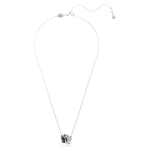Swan pendant, Swan, Black, Mixed metal finish - Swarovski, 5705721