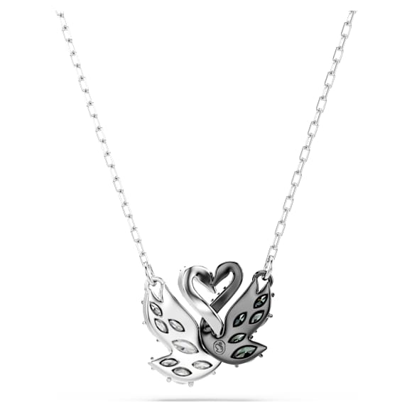 Swan pendant, Swan, Black, Mixed metal finish - Swarovski, 5705721