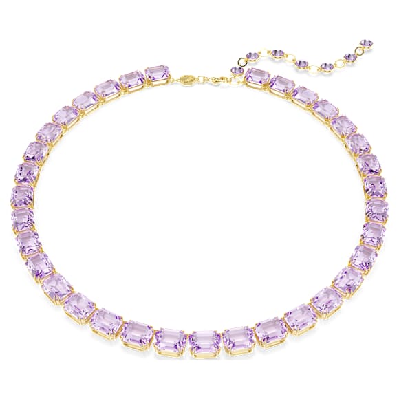 Colar Millenia, Lapidação octogonal, Roxo, Acabamento em ouro de 18 quilates - Swarovski, 5705754