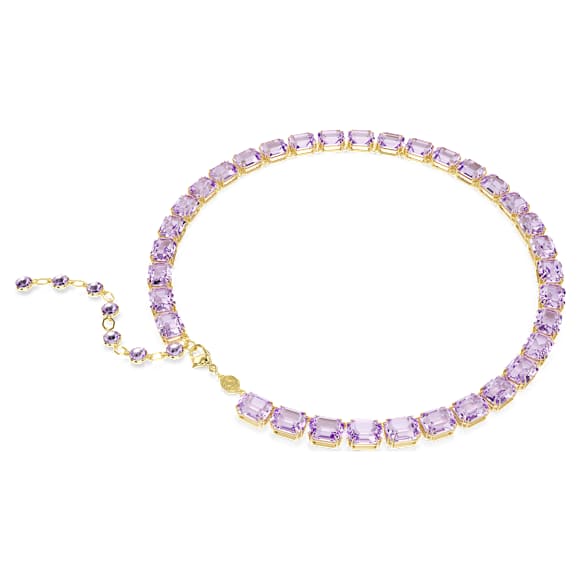 Millenia Halskette, Oktagon-Schliff, Violett, 18K Goldbeschichtet - Swarovski, 5705754