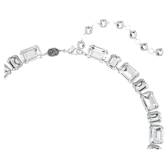 Millenia Tennis necklace, Octagon cut, White, Rhodium plated - Swarovski, 5705757