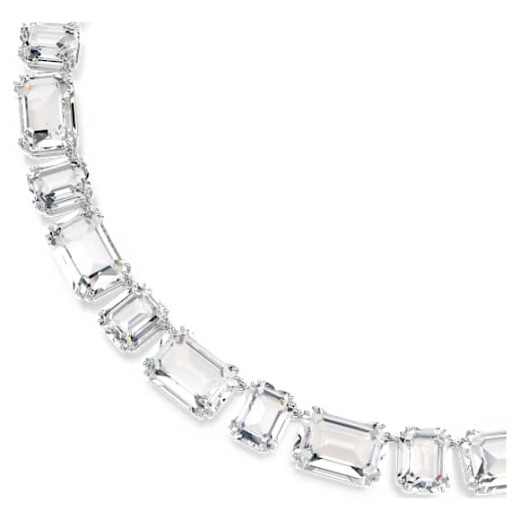 Millenia Tennis kolye, Sekizgen kesim, Beyaz, Rodyum kaplama - Swarovski, 5705757