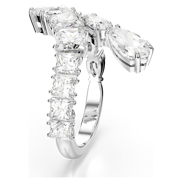 Matrix ring, Mixed cuts, White, Rhodium plated - Swarovski, 5705759
