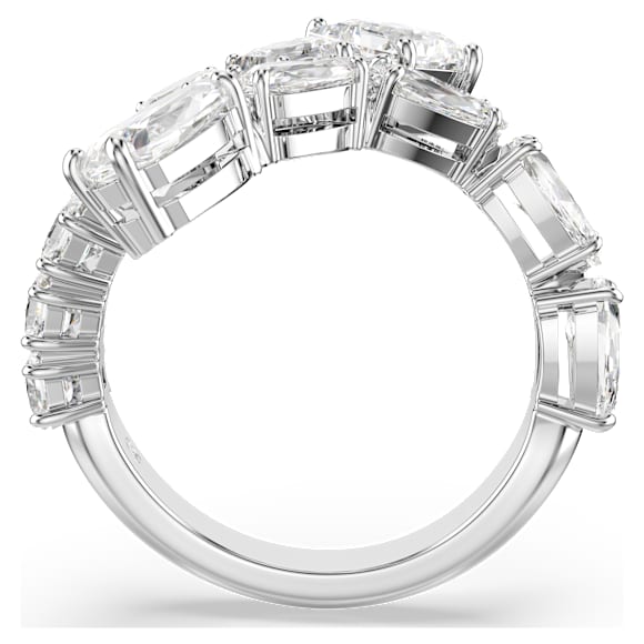 Matrix ring, Mixed cuts, White, Rhodium plated - Swarovski, 5705759