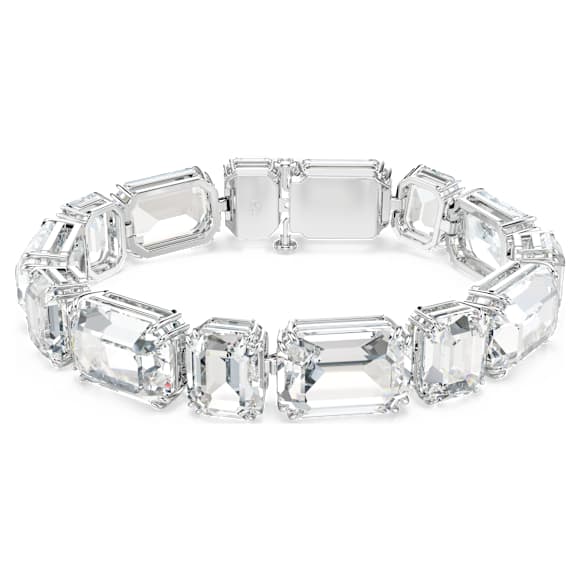 Millenia Tennis bracelet, Octagon cut, White, Rhodium plated - Swarovski, 5705770