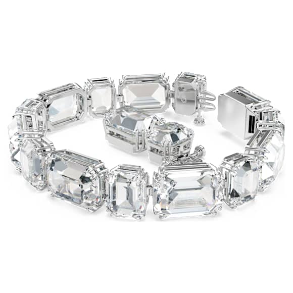 Millenia Tennis bracelet, Octagon cut, White, Rhodium plated - Swarovski, 5705770