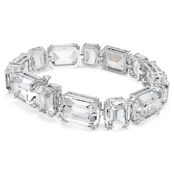 Millenia Tennis bracelet, Octagon cut, White, Rhodium plated - Swarovski, 5705770