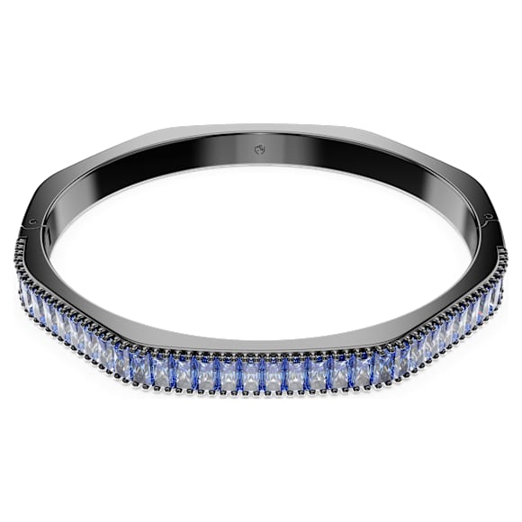 Matrix bangle, Baguette cut, Blue, Ruthenium plated - Swarovski, 5705776