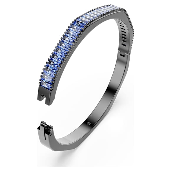 Matrix bangle, Baguette cut, Blue, Ruthenium plated - Swarovski, 5705776