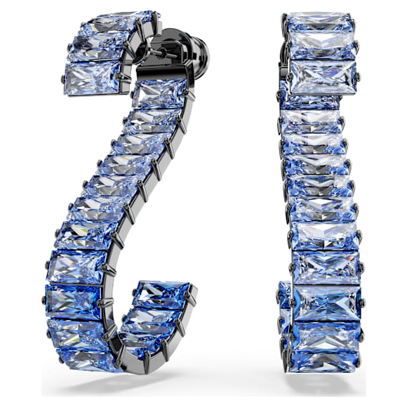 Matrix ドロップピアス, バゲット・カット, ブルー, ルテニウム