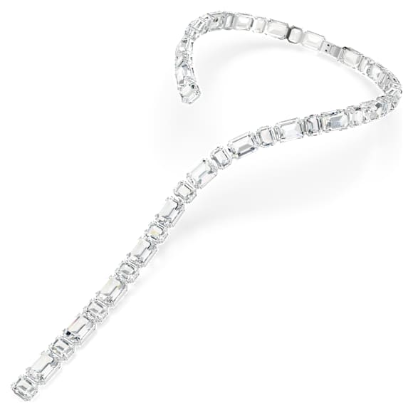 Colier Tennis Millenia, Tăietură octogonală, Alb, Placat cu rodiu - Swarovski, 5705789