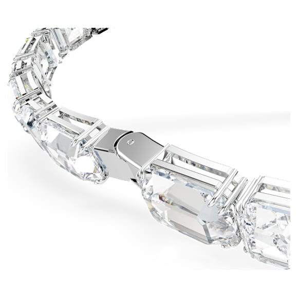 Colier Tennis Millenia, Tăietură octogonală, Alb, Placat cu rodiu - Swarovski, 5705789
