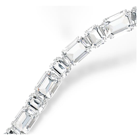 Colier Tennis Millenia, Tăietură octogonală, Alb, Placat cu rodiu - Swarovski, 5705789