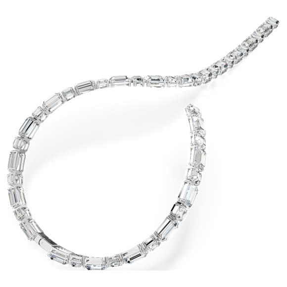 Colier Tennis Millenia, Tăietură octogonală, Alb, Placat cu rodiu - Swarovski, 5705789