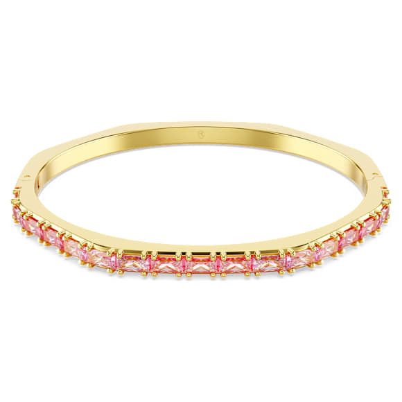 Bracelet-jonc Matrix, Taille baguette, Forme octogonale, Rose, Placage de ton or - Swarovski, 5705791