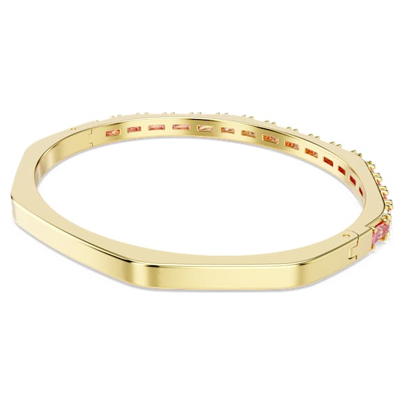 Bracelet-jonc Matrix, Taille baguette, Forme octogonale, Rose, Placage de ton or - Swarovski, 5705791