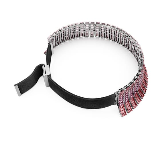 Matrix choker, Baguette cut, Pink, Rhodium plated - Swarovski, 5705800