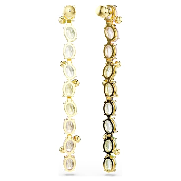 Gema Hängande örhängen, Asymmetrisk design, Blandade slipningar, Långa, Flerfärgade, 18K guldfinish - Swarovski, 5705809