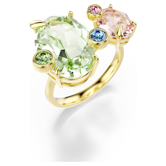Gema ring, Set (3), Mixed cuts, Multicolored, 18K gold finish - Swarovski, 5705811